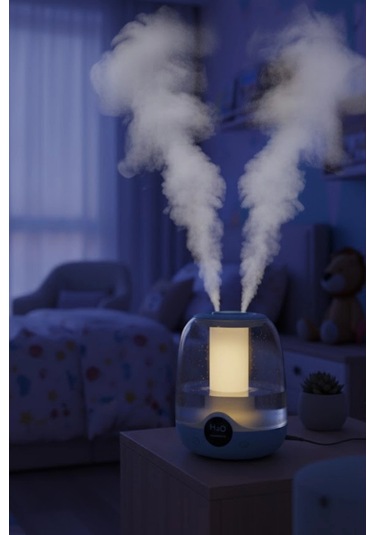 Glr K07 Mavi Çift Spreyli Ultrasonik Sessiz Hava Nemlendirici Ve Gece Lambası 3l Kapasite