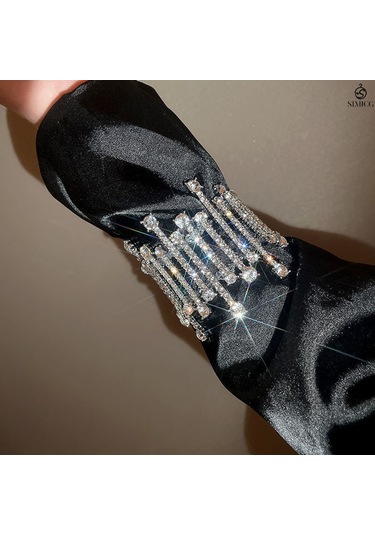 Tam Elmas Bilezik, Tasarımcı Bilezik, Havalı Feng Shui Elmas Elastik Bilezik Beyaz