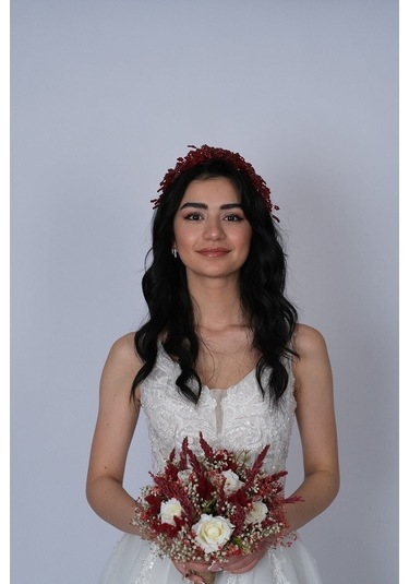 FdayAksesuar En Güzel Gelinler Için Azra Inci Boncuklu Gelin Kına Tacı Saç Aksesuarı FRDY31662