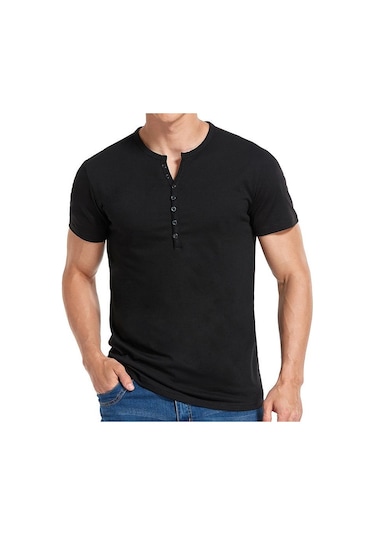 Siyah 2022 Yaz Yeni Erkek Giyim Moda Erkek Tişört Kısa Kollu Erkek Tişört Düz Renk Üstleri Siyah
