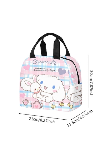 Cinnamoroll Yalıtımlı Öğle Yemeği Çantası Okul, Kamp, Ofis, Seyahat İçin Öğle Yemeği Kutusu Çok Renkli