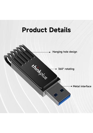 Vkemall Lenovo Thinkplus Mu242 16gb Usb3.0 Metal Dönen Usb Bellek - Hızlı Veri Transferi, Darbeye Dayanıklı, Geniş Uyumlu