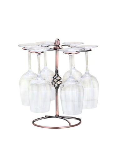 Venturemart Bronz Metal Ev Şarap Cam Seti İle 6 Kristal Kök Şarap Bardakları Şarap Sürahi Baş Aşağı Kapat