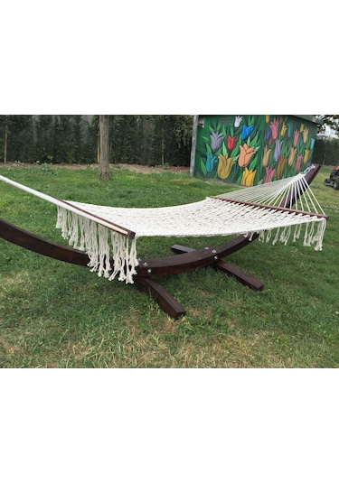 Bilenhamak Çift Kişilik Düğümsüz Lüks Hamak (150 Cm Genişlik) Beyaz