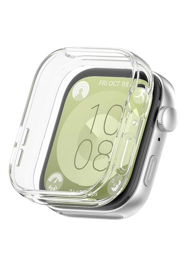 Huawei Watch Fit 3 Uyumlu Şeffaf Silikon Kasa Ve Ekran Koruyucu