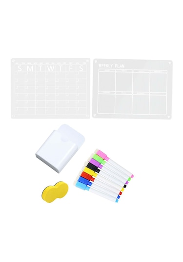 Suntek Buzdolabı Için Manyetik Takvim 8pcs-aylık-haftalık Açık Mavi