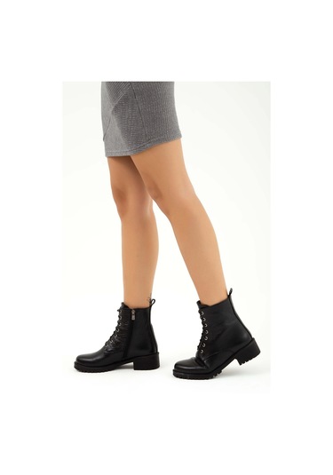 Tamer Tanca Kadın Hakiki Deri Siyah Floter Casual Bot 33 Tnc1996 Bn Bot Sk22/23 Sıyah Floter Siyah