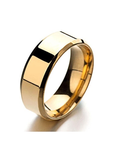Altın Erkekler İçin Moda Takı Ayna Paslanmaz Çelik Yüzük 10 Altın