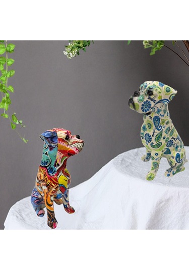 Suntek Köpek Heykeli Ev Dekorasyon Süsleme, Merkez Parçası, 12,5 Cm X 10 Cm X 21,5 Cm
