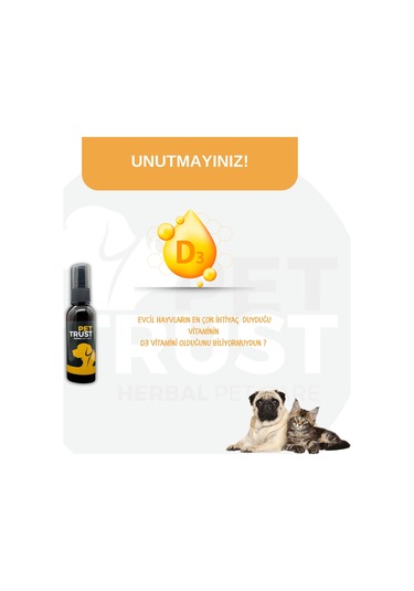 Pettrust Herbal Pet Care Kedi ve Köpekler İçin Vitamin-d Takviyesi