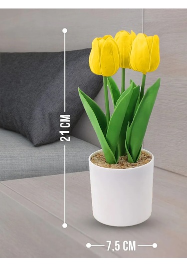 4fun Türkçe: Yapısal Silikon Laleler, Saksı İle Ev İçin 323825968 Gri