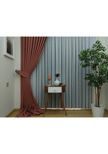 Evdepo Home Keten Kiremit Fon Perde Tek Kanat (518568828) Kiremit
