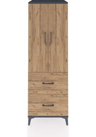 Kronos Dolap 3 Raflı 2 Çekmeceli 2 Kapaklı 60x59x182 Antrasit... Antrasit