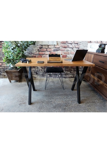 Ahşap Çalışma Ve Bilgisayar Masası-80x200x76 Cm Açık Ceviz