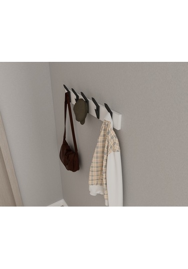 Hepsi3boyutlu Modern Duvar & Kapı Kanca Askılık - 5 Adet Siyah Kanca Askılık - Model No : 3 Siyah