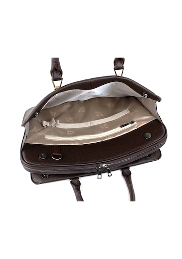 Kadın Kahverengi İpad Notebook 13 & 14 İnç Laptop Ve Evrak Çantas Kahverengi