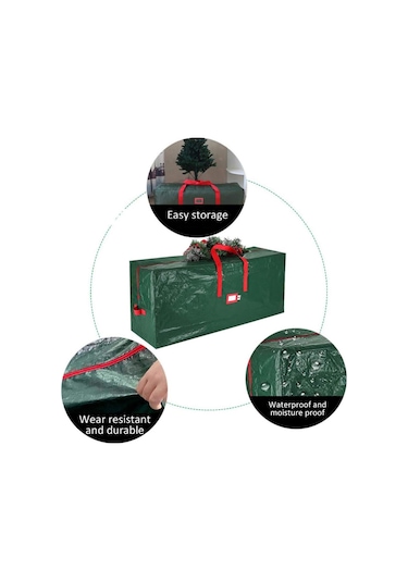 Yifomall Yeşil 8 Ft Altı Noel Ağacı Depolama Çantası - Su Geçirmez, Toz Proof, 135x34x68cm, Çift Reçme, Taşınabilir, Etiket Penceresi Yeşil