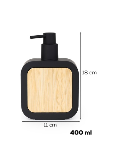 Porsima 3147 Banyo Ve Mutfak Sıvı Sabunluk 400ml Siyah-ahşap Ahşap - Siyah