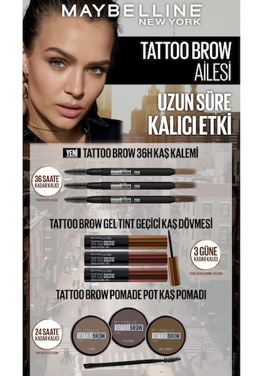 Maybelline New York Tattoo Brow 36H Kaş Kalemi 05 Medium Brown
