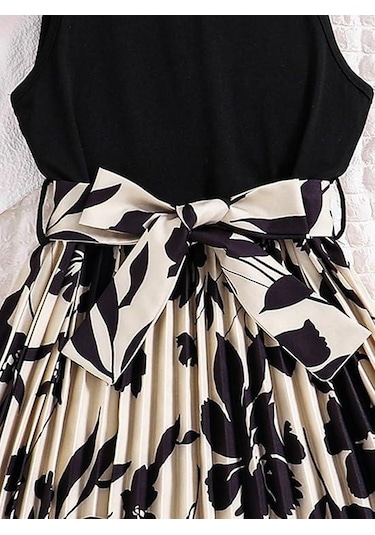 Dessie Pileli Kız Çocuk Elbise- Çiçekli Elbise Mezuniyet Elbisesi, Mezuniyet Kıyafeti, Yazlık Elbise A.Yeşil