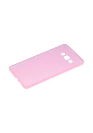 Samsung Galaxy A7 (A700) Kılıf Soft Silikon Şeffaf-Pembe Arka Kap