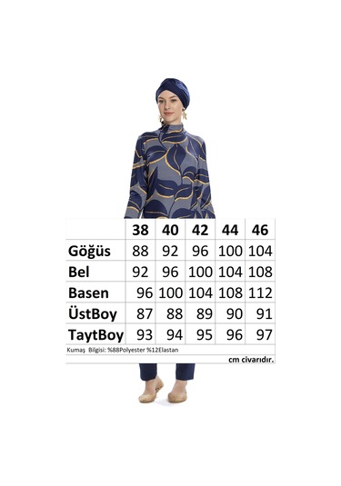 Likralı Tam Kapalı Tesettür Mayo 252-504 Lacivert Lacivert