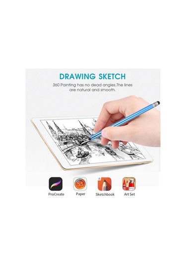 Evrensel Kumaş Başlı Silikon Kafa Kalemi Koyu Mavi