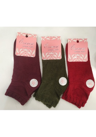 Özeren Bayan Havlu Patik Çorap Düz Karışık Renk 12 Çift Öz4159 Asorti