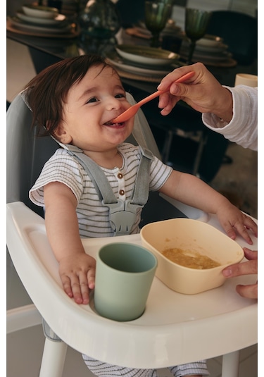 Kare Bebek Mama Tabağı 2'li Set Sage Green - Vanillia