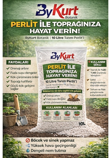 Tarım Perliti Çiçek Toprağı Karışımı 10 Litre Toprak Perliti 10 L