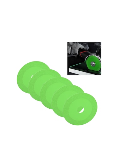 Kosona Cam, Seramik, Şarap Flasörü Kesici Disk - 100mm 1mm Adamas Taşlı, Açımlı Kesici, 5 Adet Yeşil Poşetli