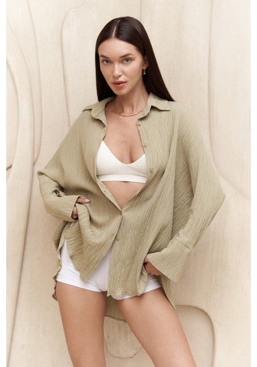 Durres Haki Oversize Gömlek Haki