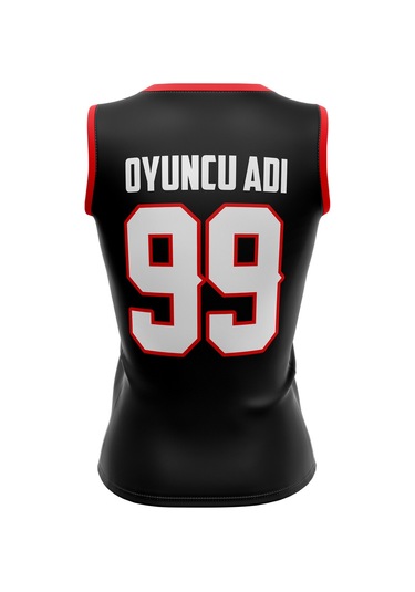 Voleybol Forması Model 719 - Kişiye Özel Isim Ve Numara Yazılabilir, Dijital Baskı Tasarım Tek Üst Siyah