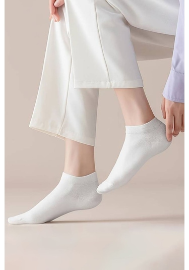 Kral Socks Yazlık Pamuklu Penye Kadın Patik Çorap 10 Çift - Çok Renkli