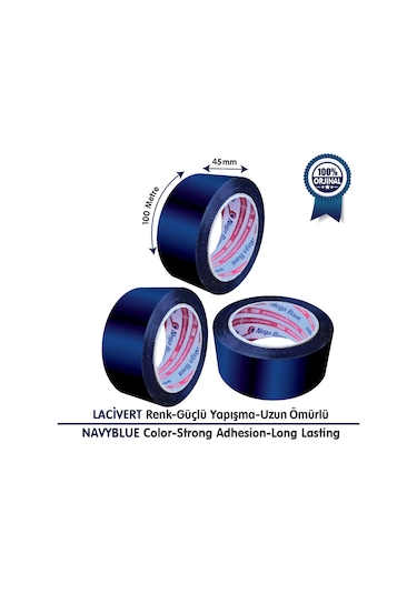 Nuga Bant 45x100 Lacivert Renk - 6 Adet Hotmelt Koli bandı