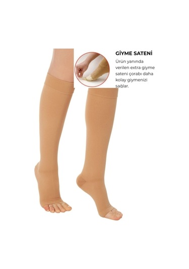 Variteks Diz Altı Varis Çorabı Burnu Açık (Orta Basınç) 912