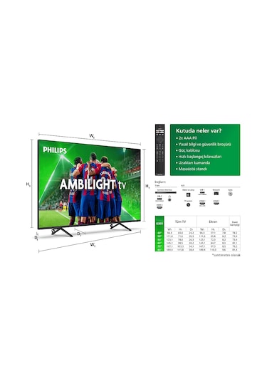 Philips 43PUS8309/62 43" Uydu Alıcılı 4K Ultra HD Ambilight Smart LED TV