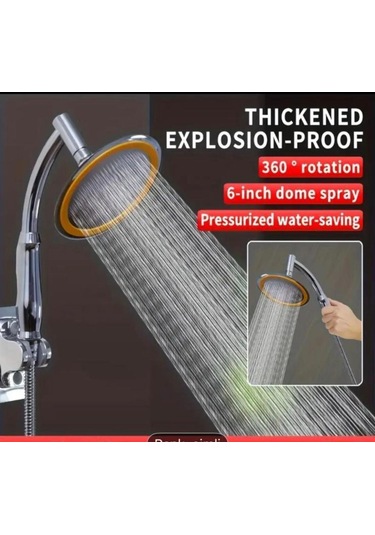 Byesu Duş Hortumuna Takılabilen 360 Derece Dönen Yönü Ayarlanabilen Robot Tipi Duş Başlığı Krom