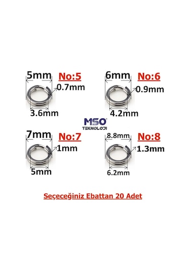 MSO Olta Balıkçılık Paslanmaz Çelik Ultra Güçlü Split Ring