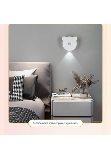 Soğuk Beyaz Led İnsan Algılama Gece Lambası Pır Hareket Sensörü Duvar Lambası Usb Şarj Edilebilir Dolap Koridor Merdiven Mutfak Işık Soğuk Beyaz