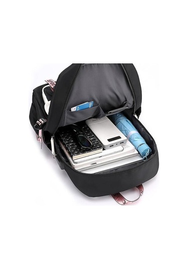 2020 Siyah Beyaz Mao Qiu Naylon Malzeme Sırt Çantaları İle Swagger Çanta Antrasit - Siyah