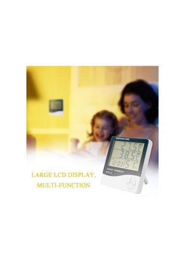 Ximistore9 Htc-2 Ev/iş Mekanları İçin Ekranlı Sıcaklık-nem Ölçer, Zaman Takvimi, Alarm Ve Probe İle -10 C/+70 C , Pil Dahil Değil