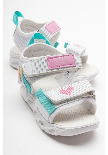 Mnpc Kız Çocuk Beyaz Işıklı Anatomik Hafif Spor Sandalet 24y3s98541 Beyaz