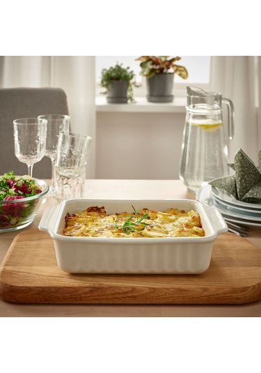 Fırın Kabı, Kırık Beyaz, 30x20 Cm Beyaz