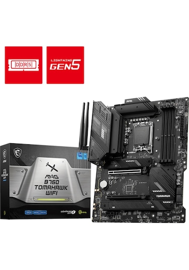 MSI MAG B760 Tomahawk WIFI Intel B760 7000 MHz (OC) DDR5 Soket 1700 ATX Anakart