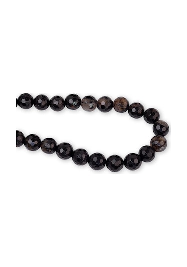 8 Mm Faset Siyah Turmalin Taşı Dizi Siyah