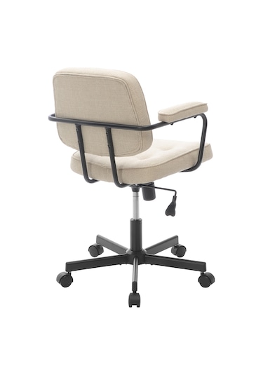 Button Çalışma Sandalyesi Kumaş - Vizon 62x77-87x60 Cm Bej
