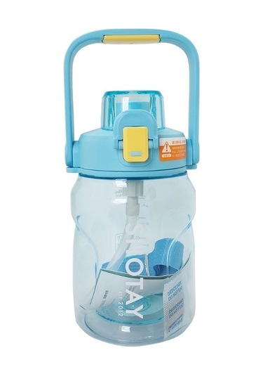 Shotay St-7313 Pipetli Askılı Tritan Matara 1000 Ml Mavi