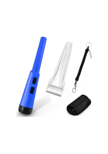 Lcd Ekran Metal Dedektörü Pinpointer El Pin Pointer Değnek Yetişkinler Çocuklar İçin Yaylı Tokalı Hazine Bulucu Probu Pilsiz - Mavi