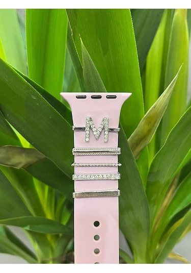 Apple Uyumlu Watch    Kordon Aksesuarı Charm Set M Harfi